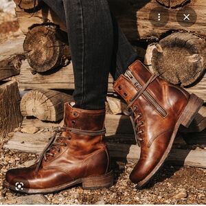 Freebird Women's Brown Leather Combat Boots